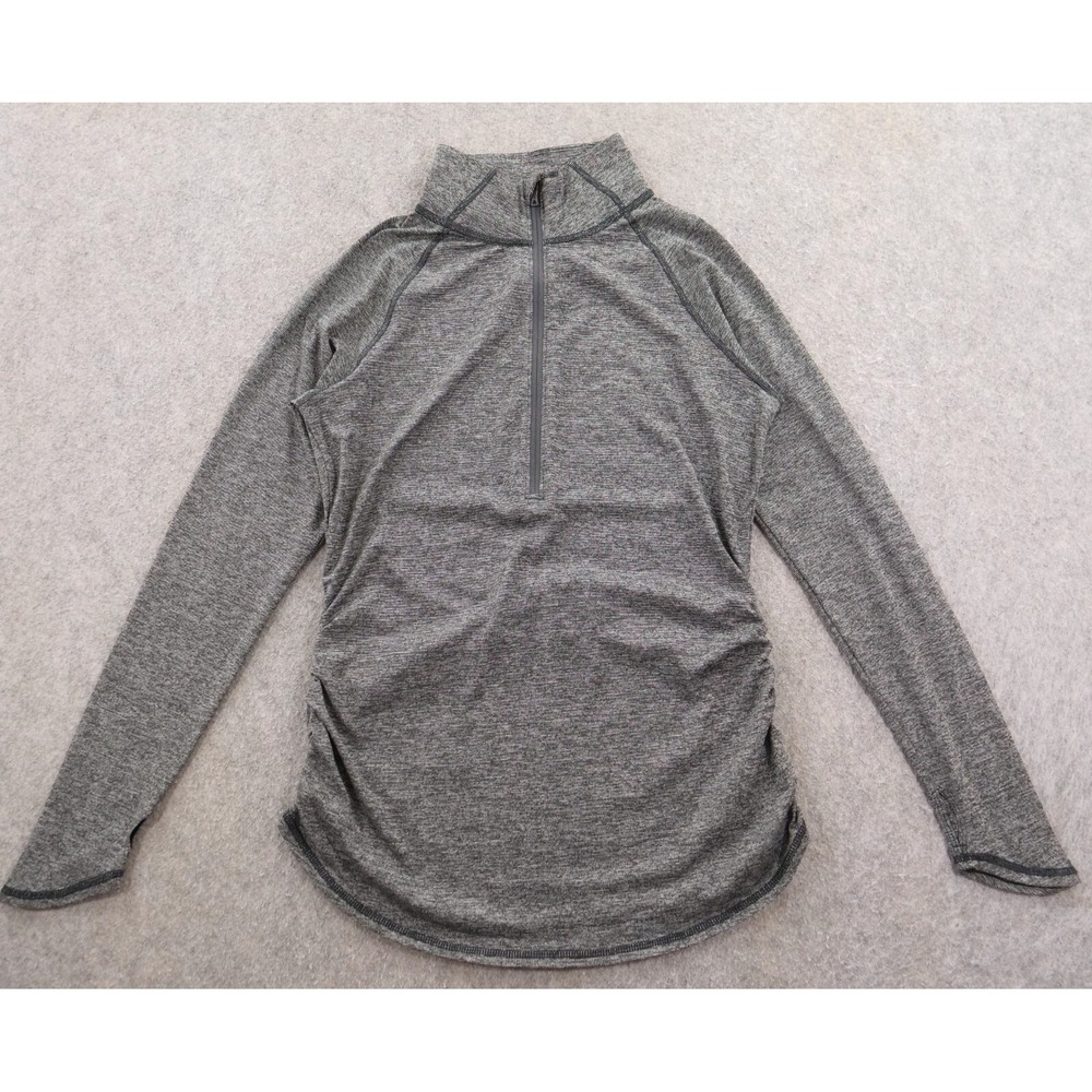 The North Face Sweatshirt Womens Medium Gray Motivation Stripe 1/2 Zip Top